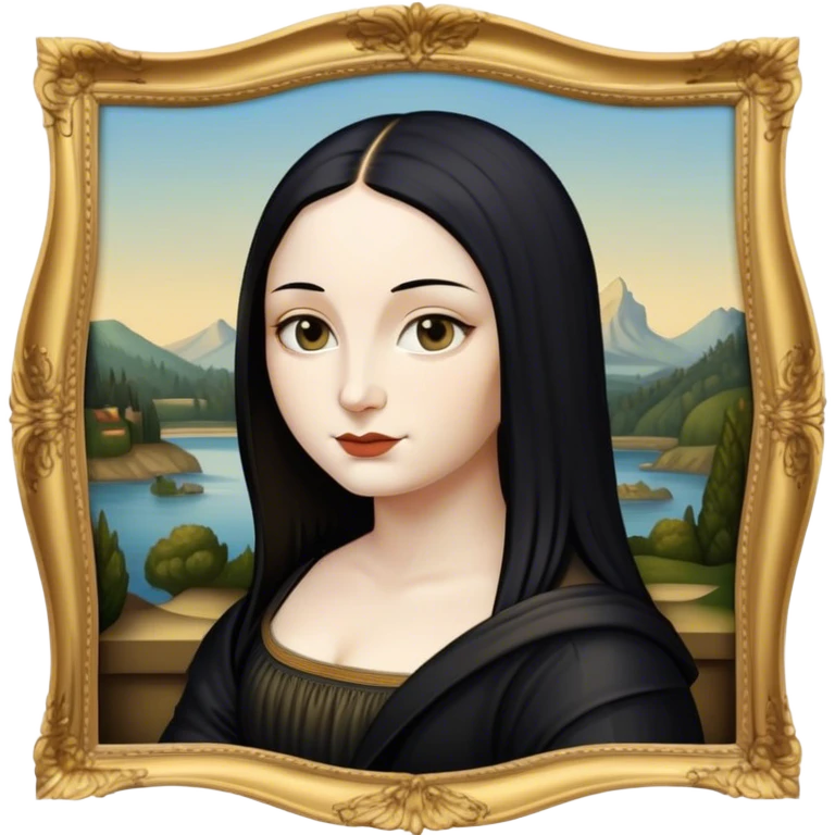 Goth black mona lisa emoji