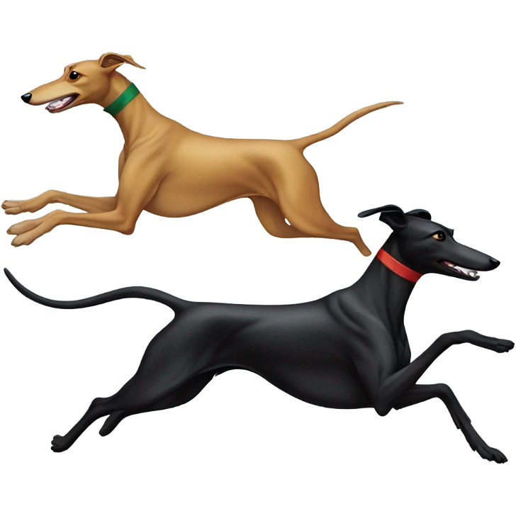 Black greyhound chasing duck emoji
