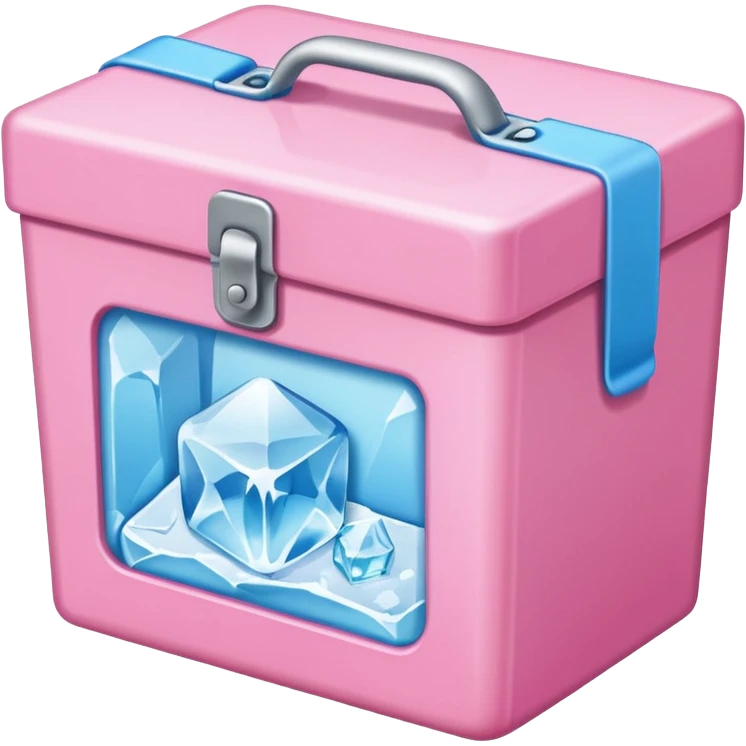 a rectangle pink box with ice emoji