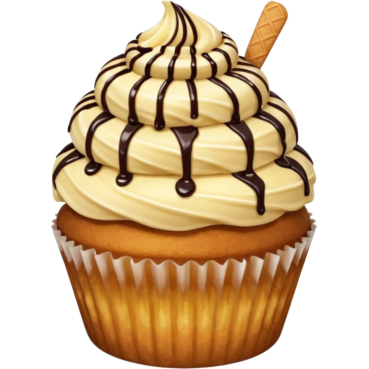 Fried ice cream cupcake emoji