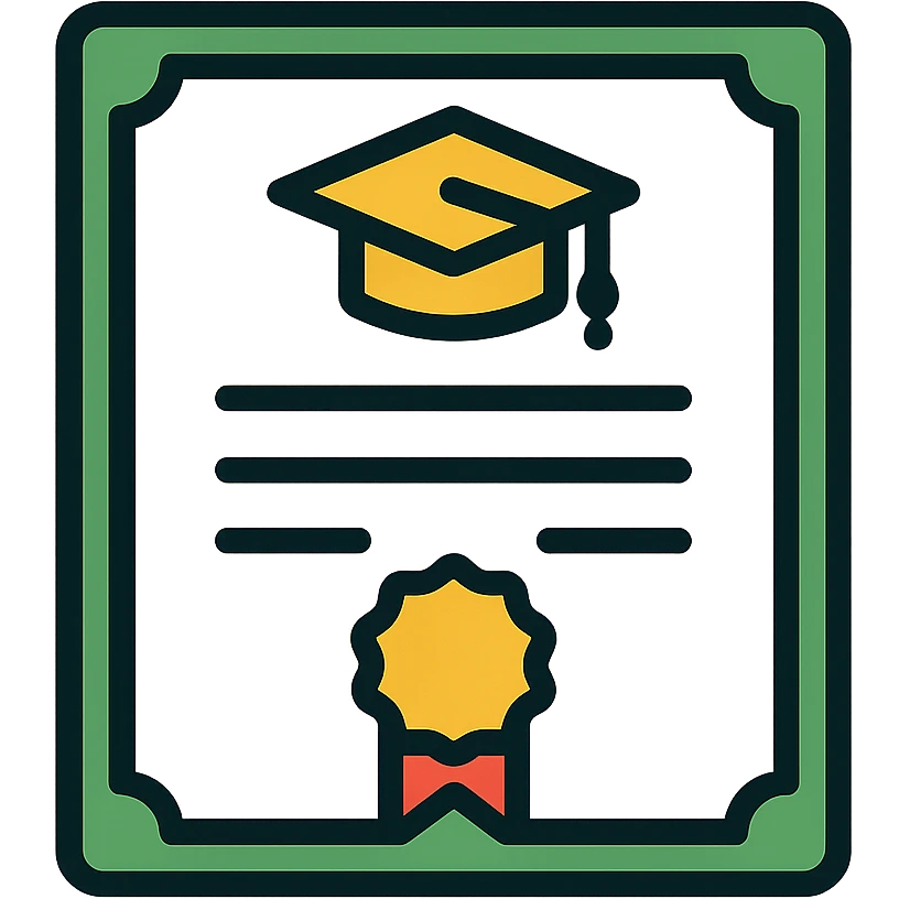 university degree or diploma, classic look, green gold and white color scheme, elegant lines, decorative details emoji