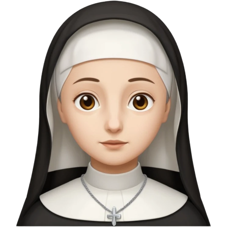 Rosalia (the singer) as a nun. (Use lux album cover as reference). The habit is white. emoji