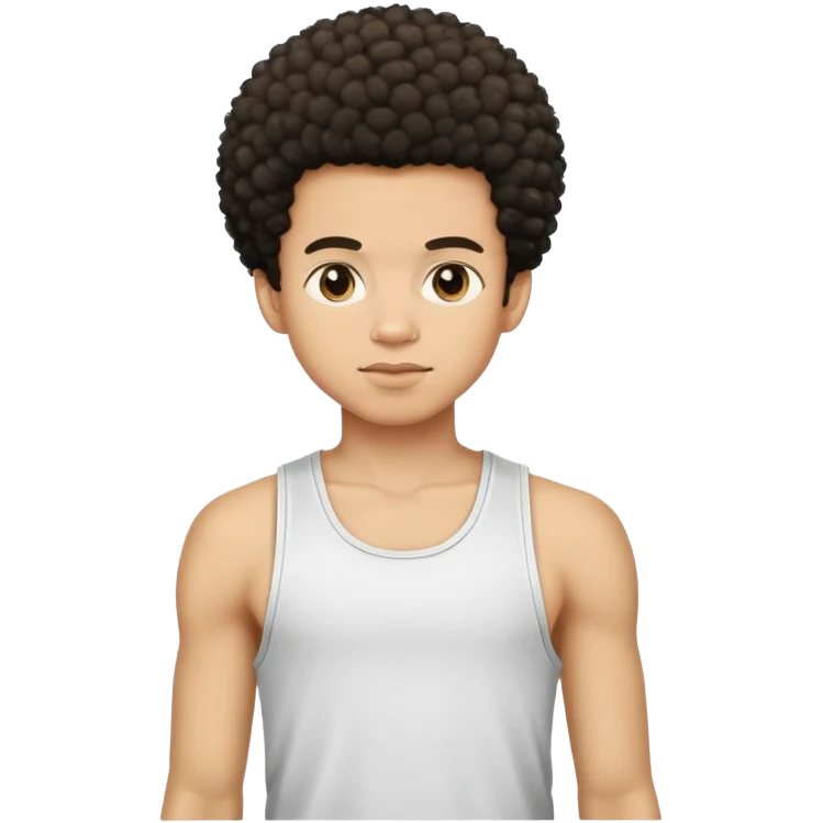 light skin afro boy in tank top emoji