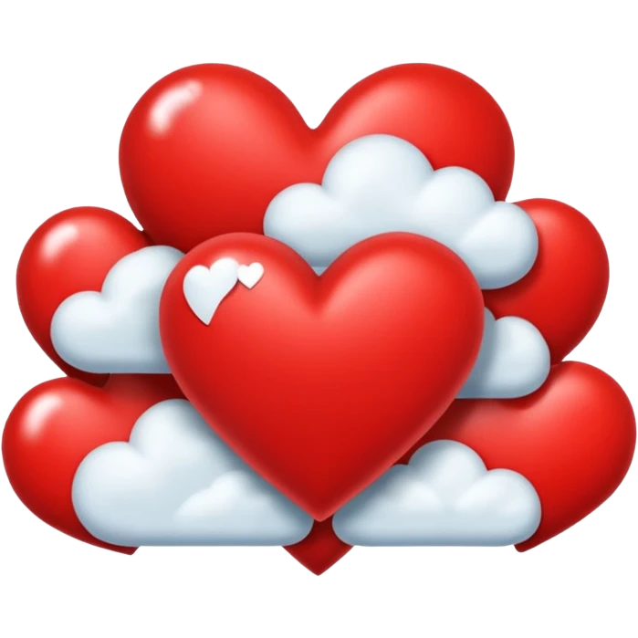 Corazón con 3 nubes alrededor  emoji
