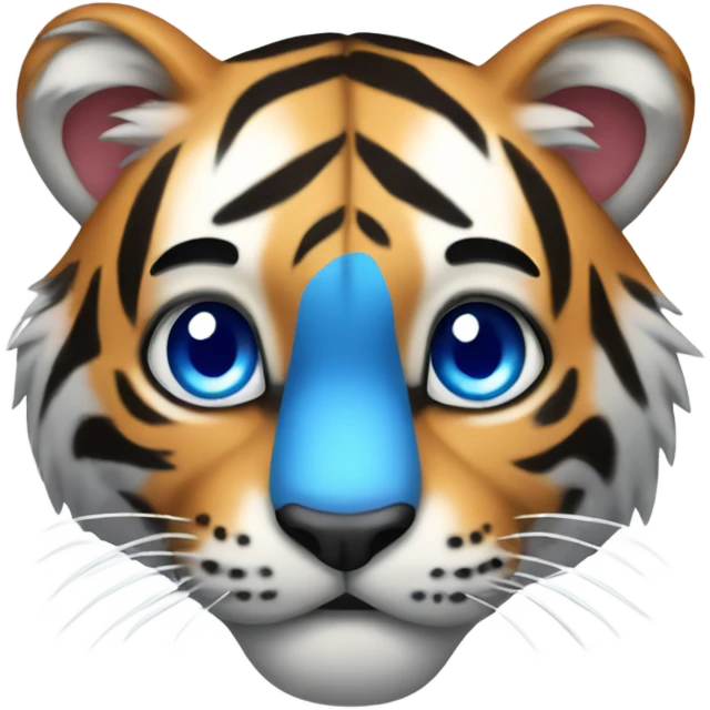 Tiger with blue heart emoji