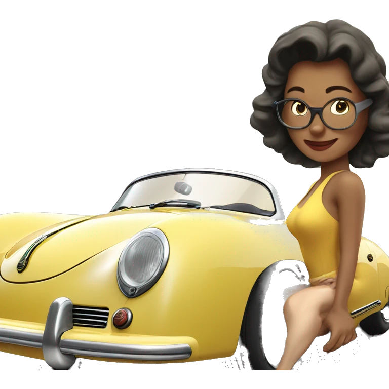 porsche 356 speedster with woman  emoji