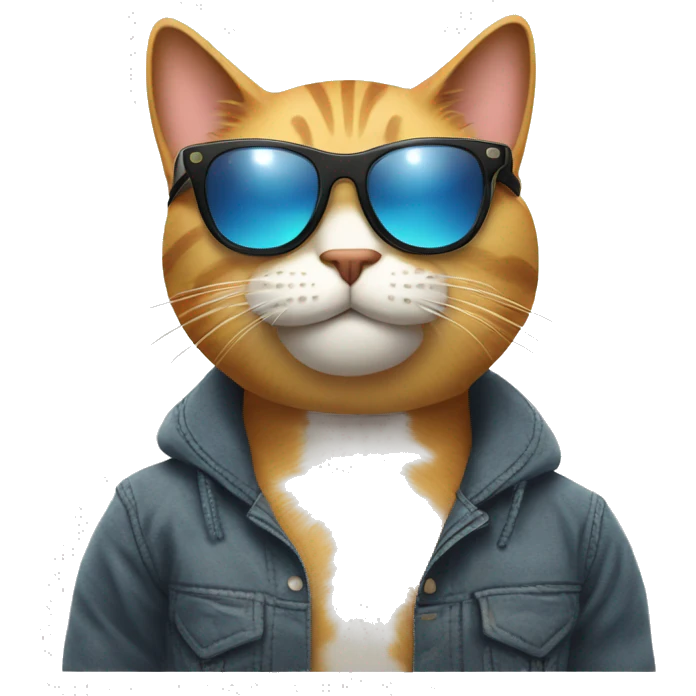 Cool cat relaxing wearing sunglasses emoji