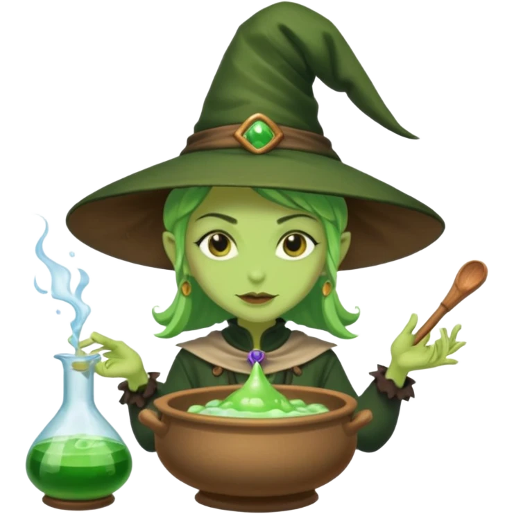 green witch cooking potion emoji