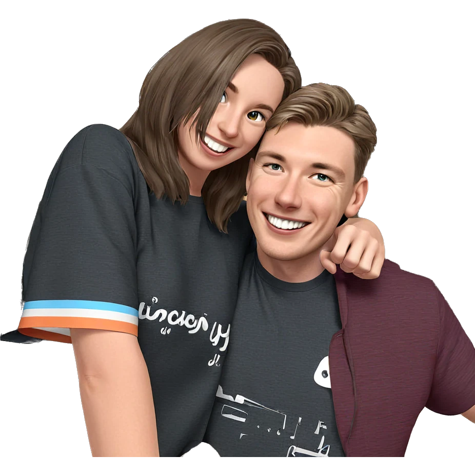 happy girl and boy indoors emoji