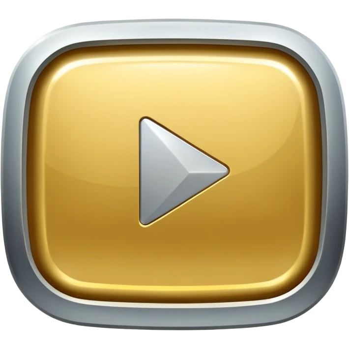 YouTube golden play button with silver edges emoji