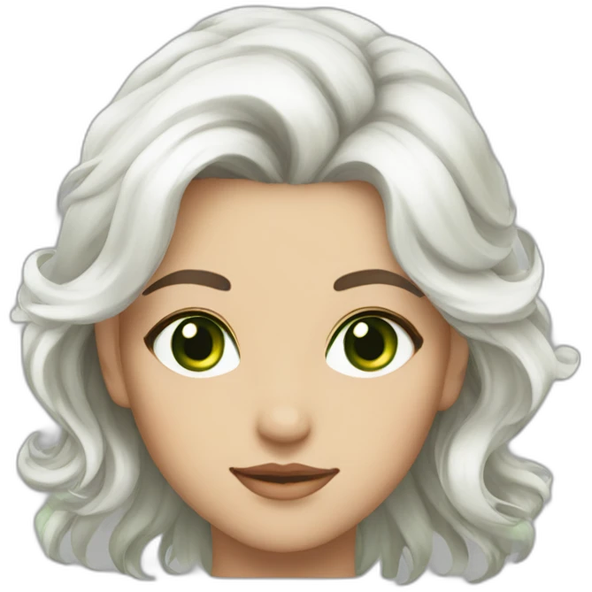 prinkipissa-white hair-brown-green eyes emoji