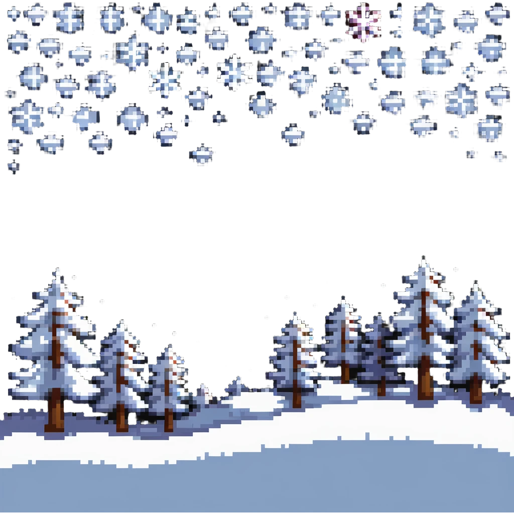 Winter scene with snowflakes falling emoji