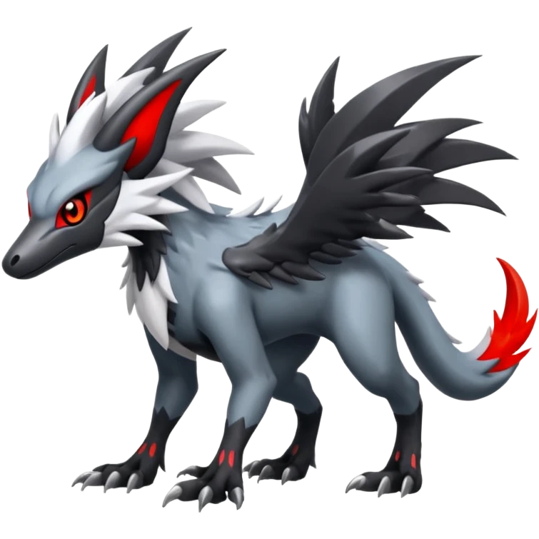 Silvally-Nargacuga-fusion-animal-hybrid-creature, full body emoji