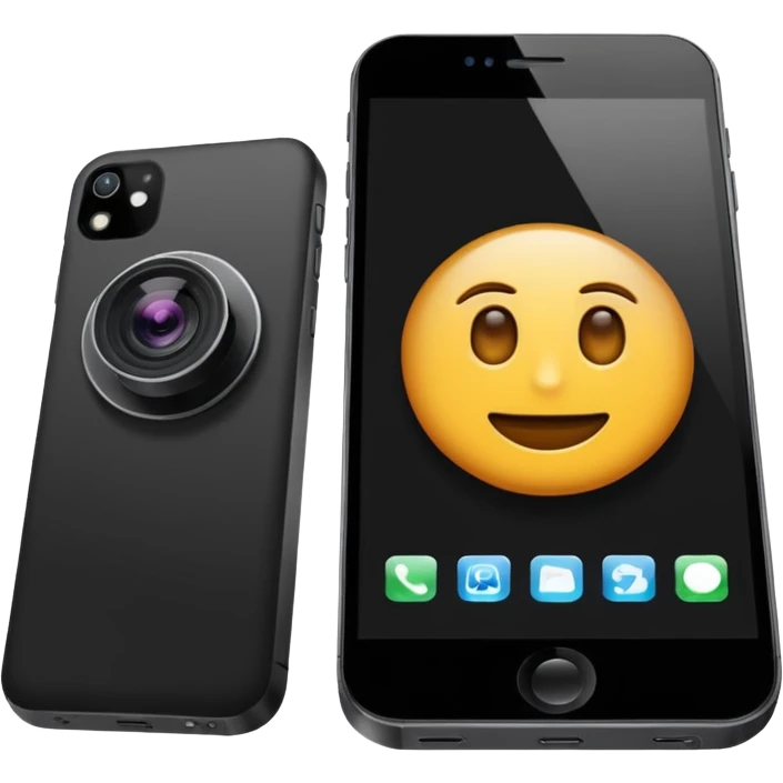 scan an object with you phone (phone which has camera on screen and scans an object) emoji