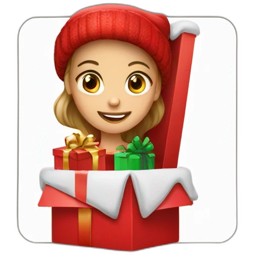 christmas girl in the red box emoji