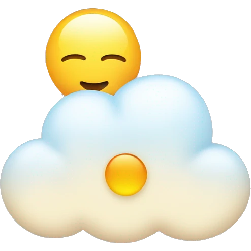 cloud with snow and sun emoji