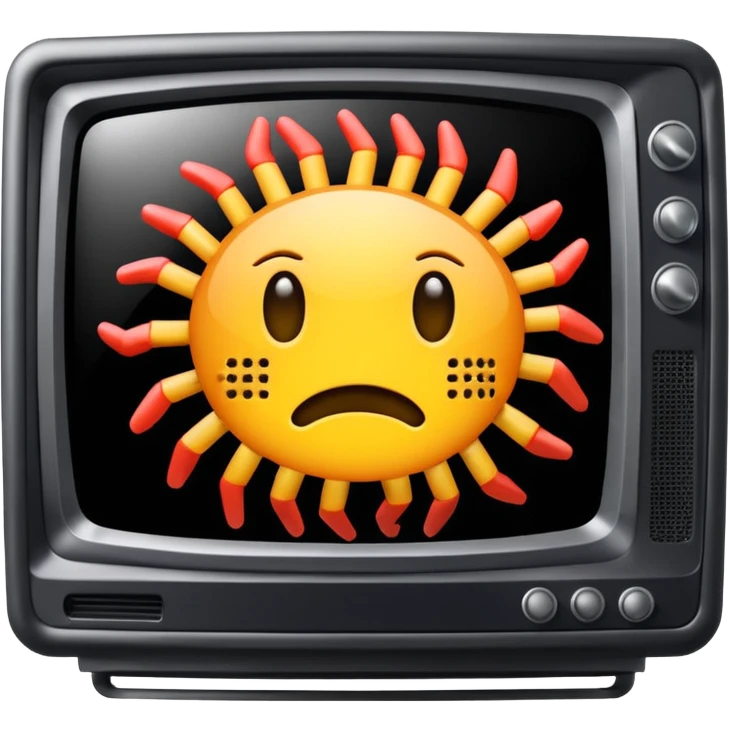 Una televisión con virus emoji