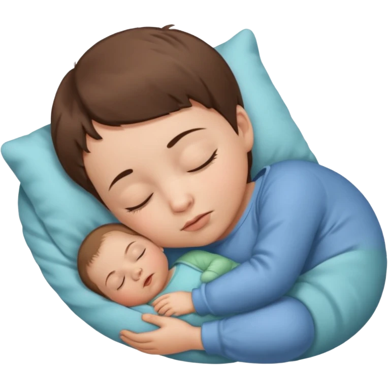 Sleeping baby, brown short hair emoji