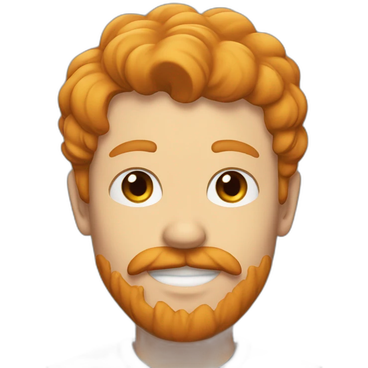A man with ginger hair, a ginger mustache, and a black T-shirt with the number 17 on it emoji