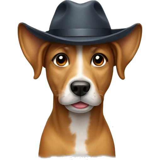 Dog with hat emoji