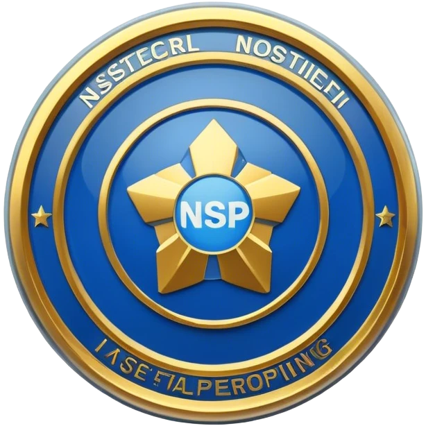 a badge with the words, NSP on it   emoji