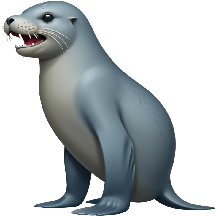 scary grey sea lion full body emoji