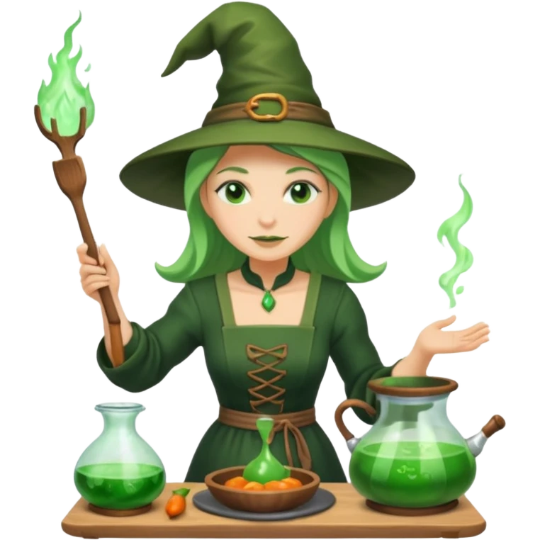 green witch cooking potion emoji