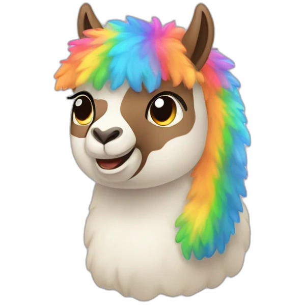 Alpaka with rainbow fur emoji