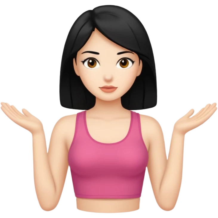 Baddie with black hair and a body  emoji