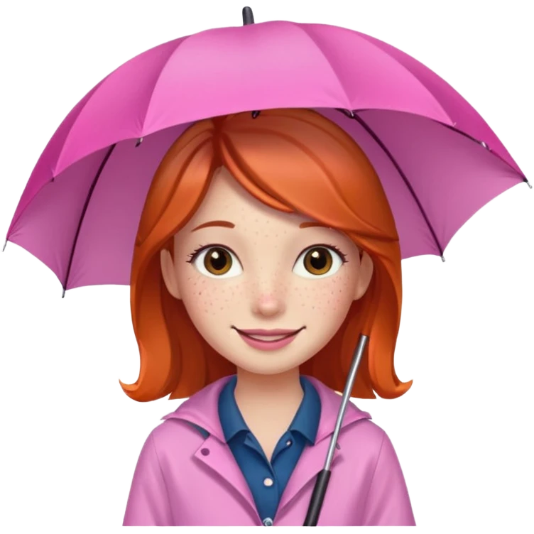 Girl with pink umbrella emoji