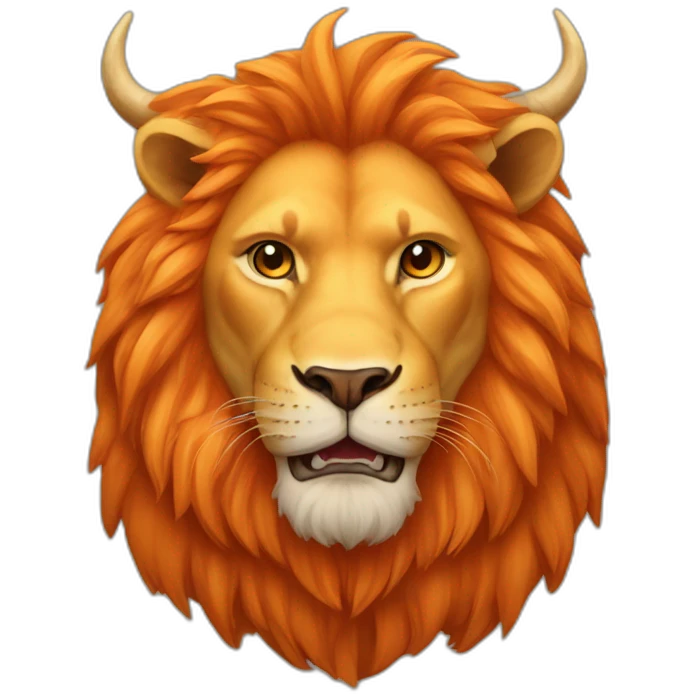 Orange lion with spanish bull emoji