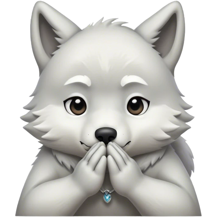 white wolf praying emoji
