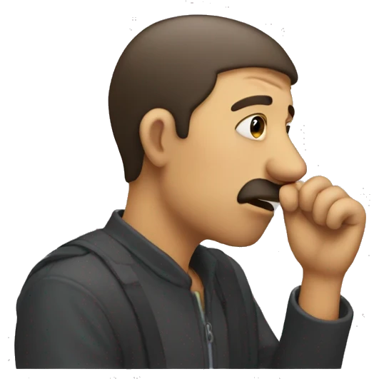 Guy holding his nose emoji