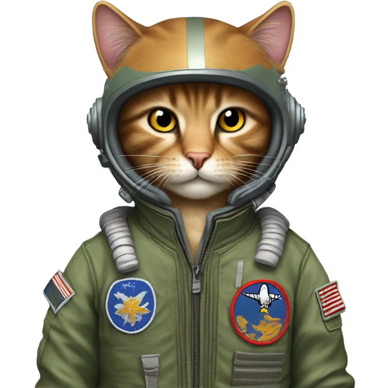 Tomcat wearing a flight suit emoji