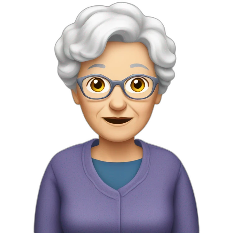 caucasian grandma emoji