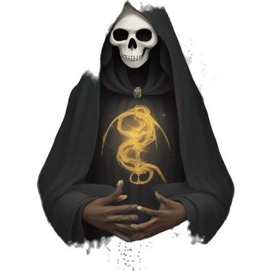 black tarot card the death emoji
