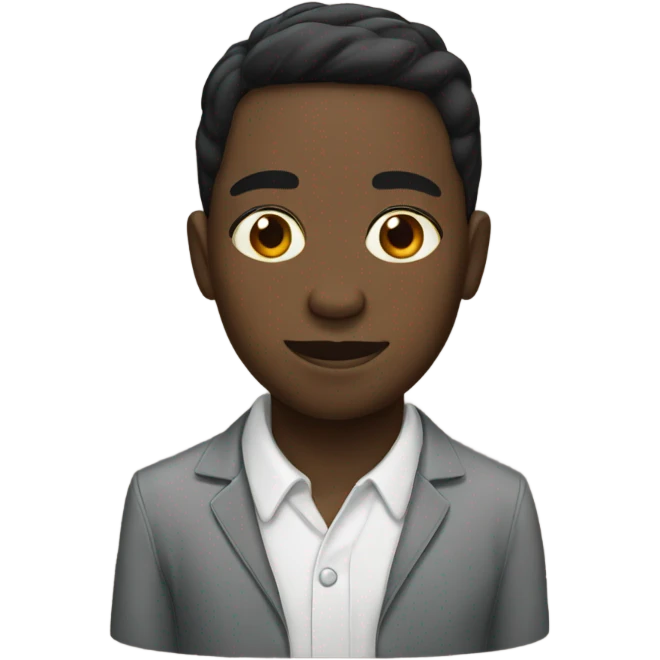 Black person with Eddie name tag emoji