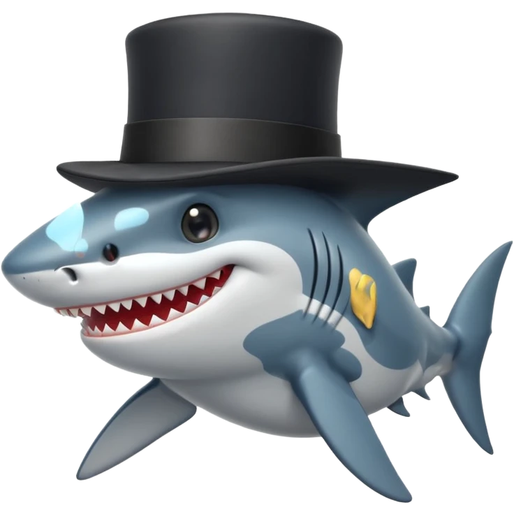 shark with a black top hat emoji