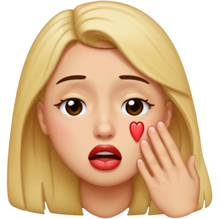 kiss face crying emoji