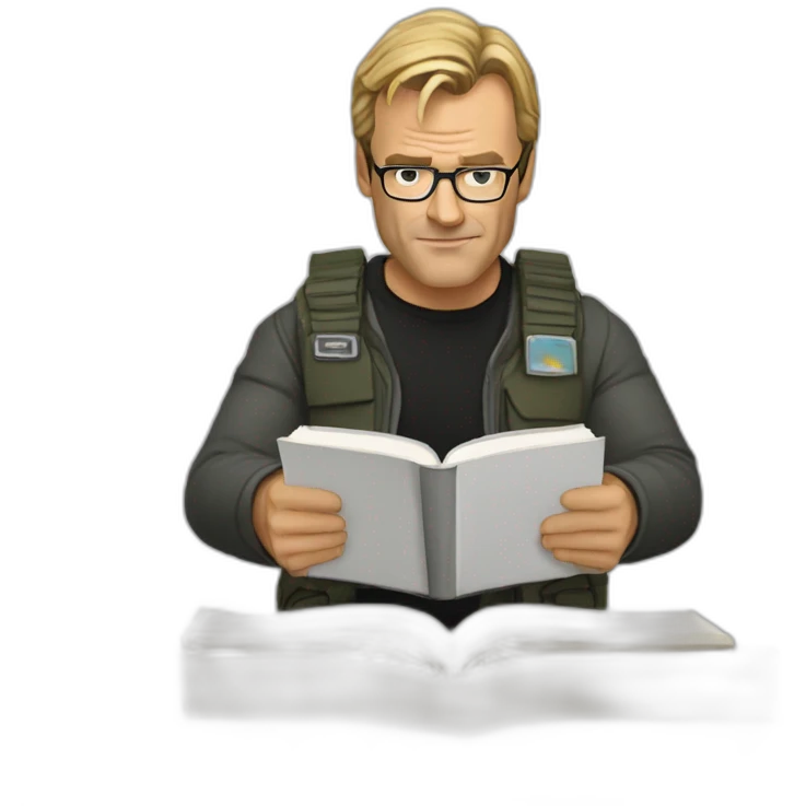 Daniel Jackson from Stargate reading a book emoji