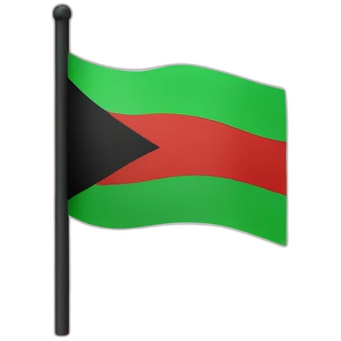 Flag with a horizontal black triangle and two strips red and green  emoji