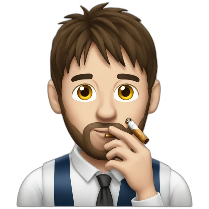 Messi smoking an habano emoji