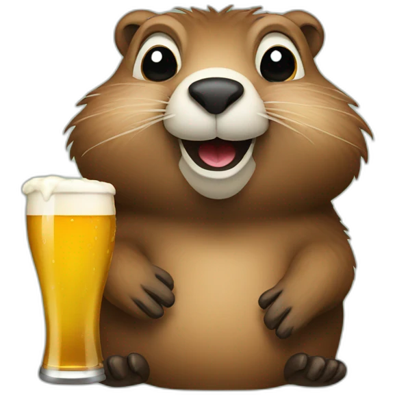 Groundhog with a beer emoji
