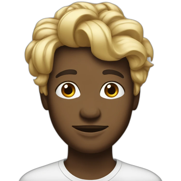 Métisse avec une touffe de cheveux emoji