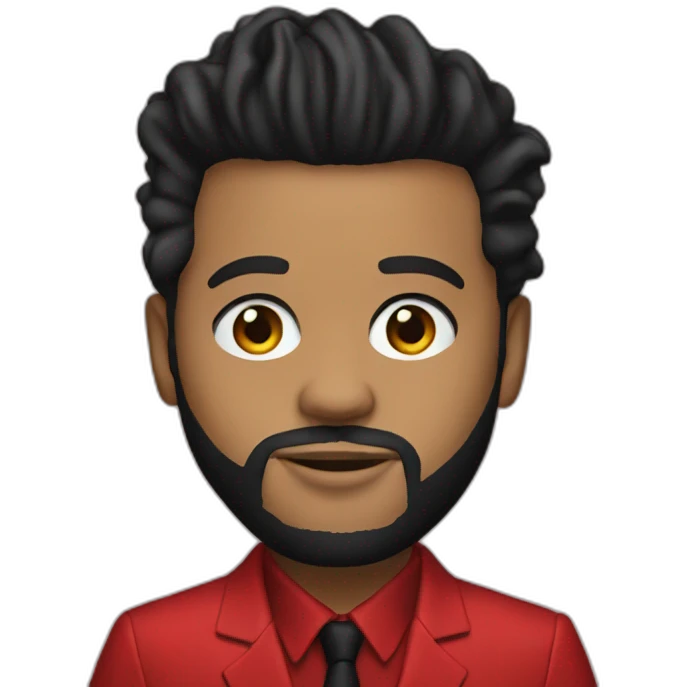 The weeknd with red suit emoji