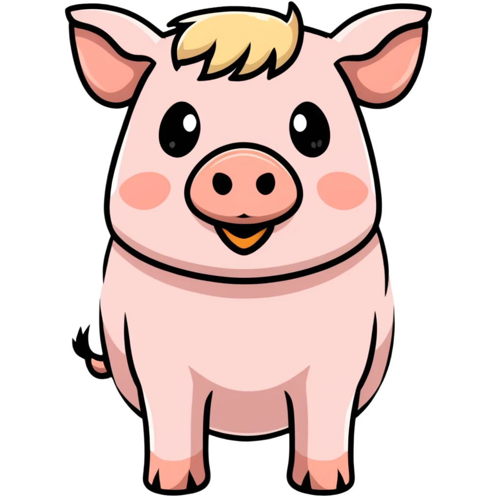 pig with blonde fringe emoji