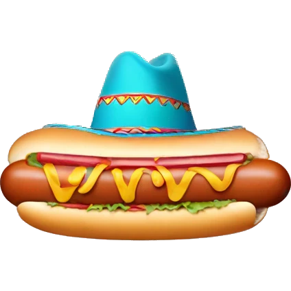 Hot dog with a sombrero  emoji