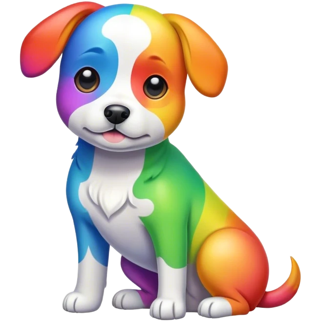 Rainbow dog emoji