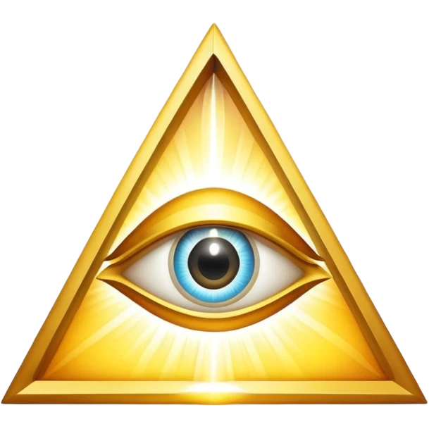 All-seeing eye in triangle with rays of light emoji