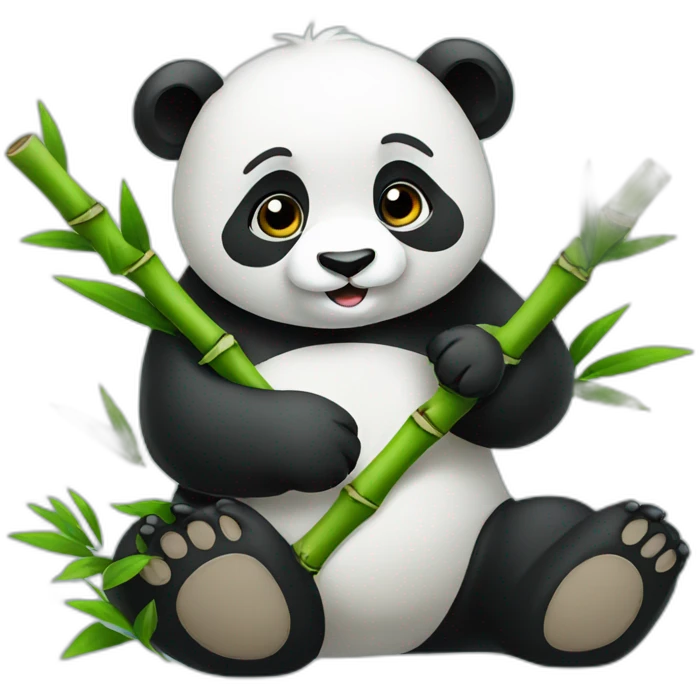 panda eating bamboo emoji
